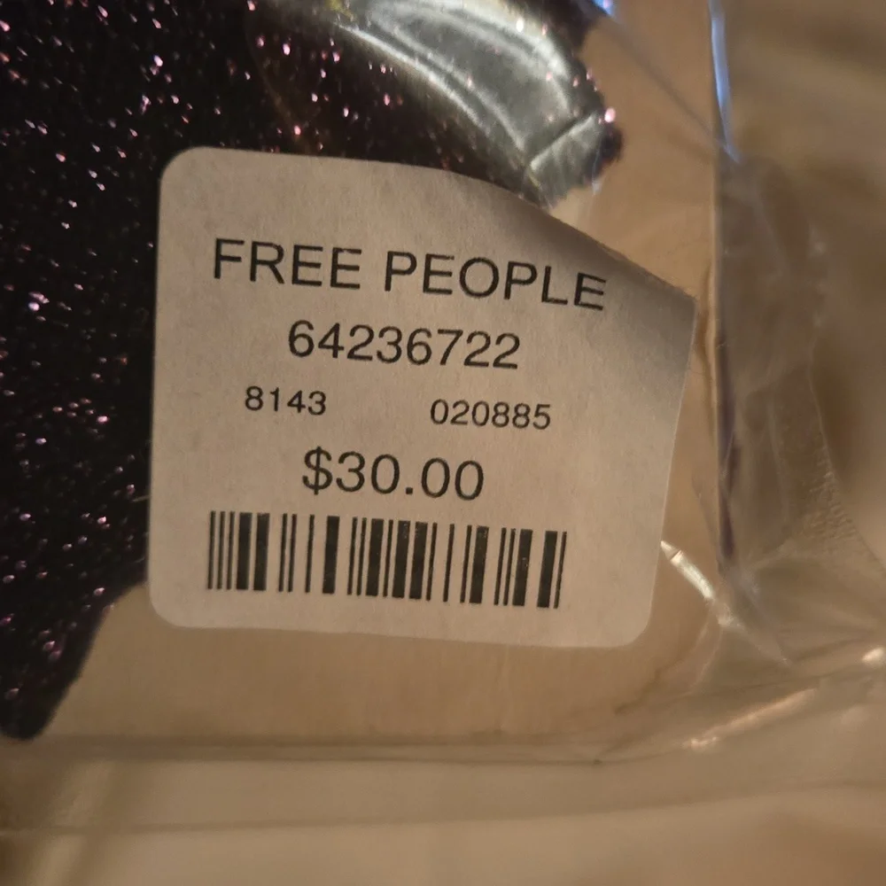 Free People Capitol Shimmer Ribbed Metallic Tights Gold And Purple 2 Pair